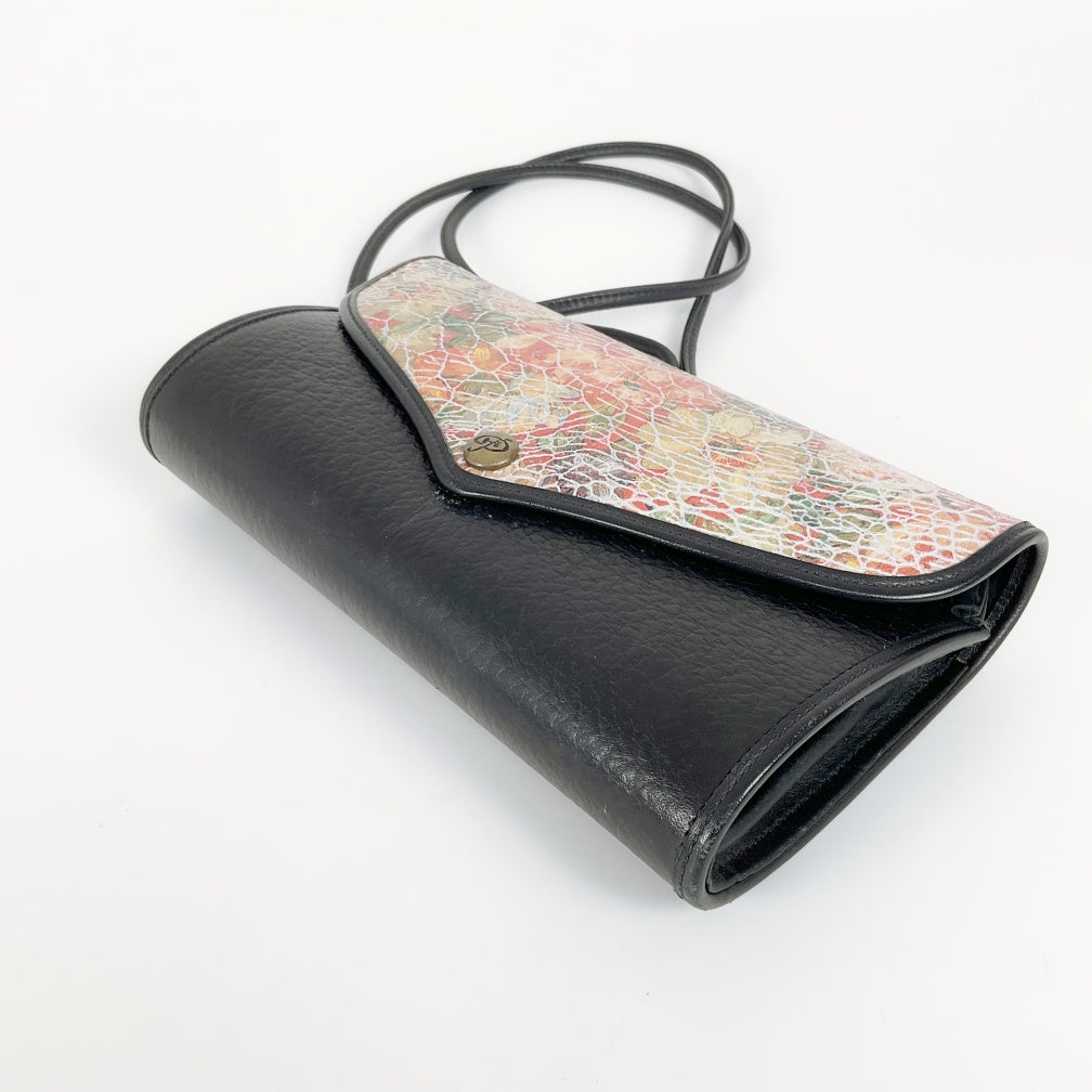 Floral Elegance-Textured Leather Shoulder Bag