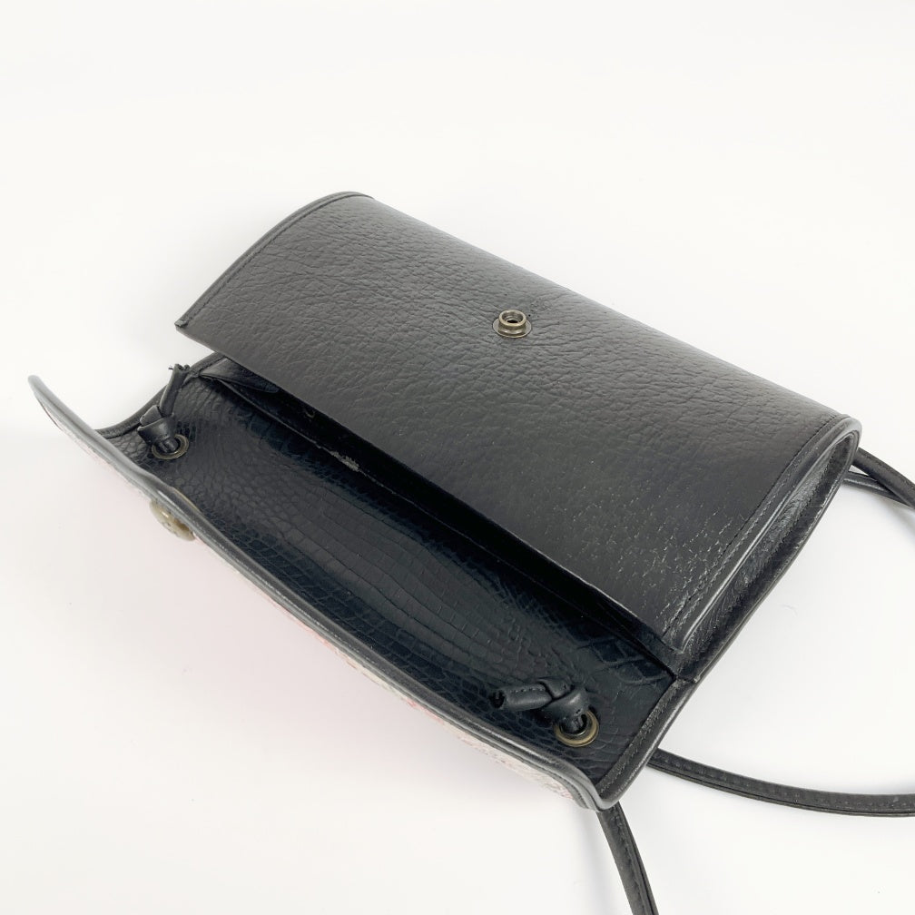 Floral Elegance-Textured Leather Shoulder Bag