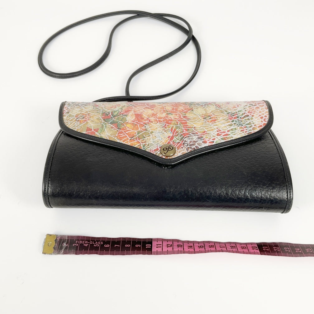 Floral Elegance-Textured Leather Shoulder Bag