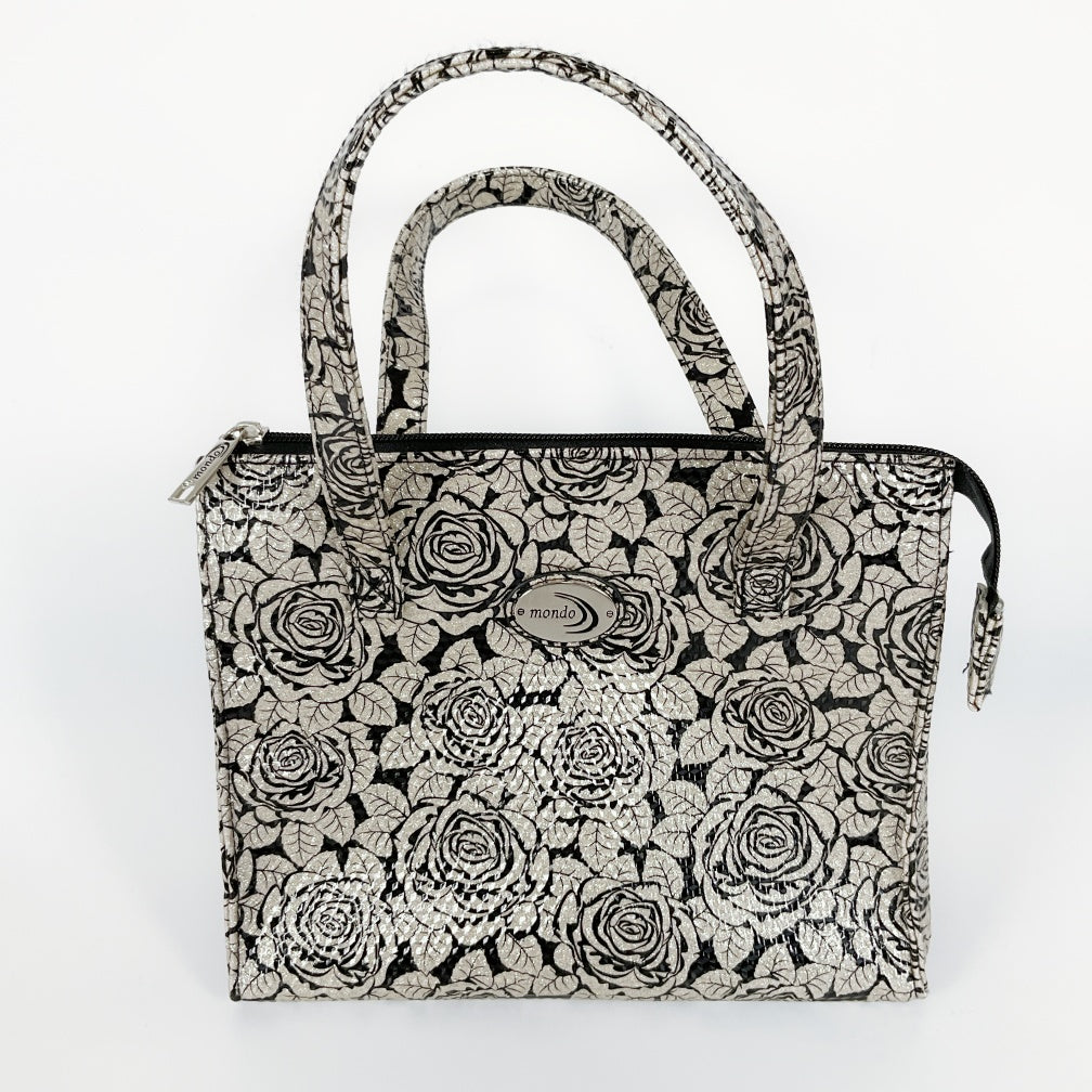 Mondo - Rose Elegance: Embossed Floral Tote Bag