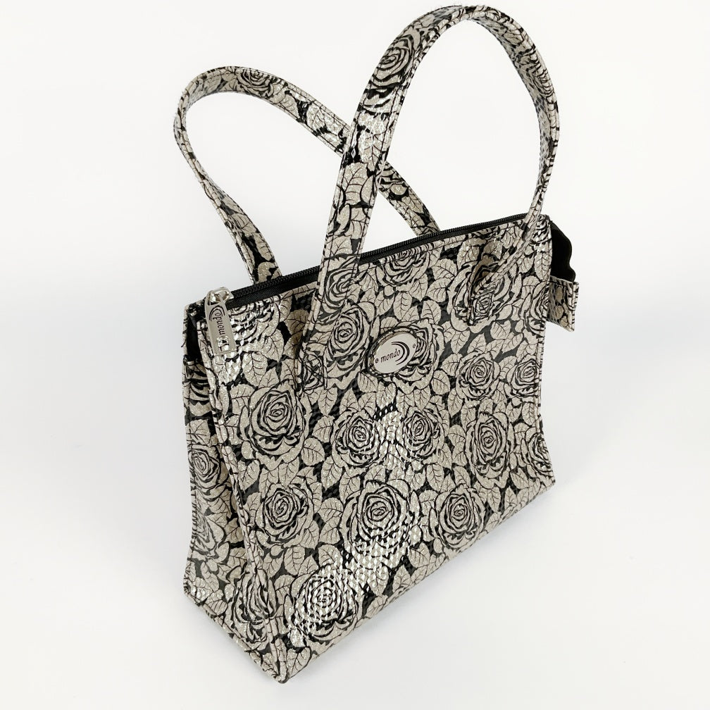 Mondo - Rose Elegance: Embossed Floral Tote Bag