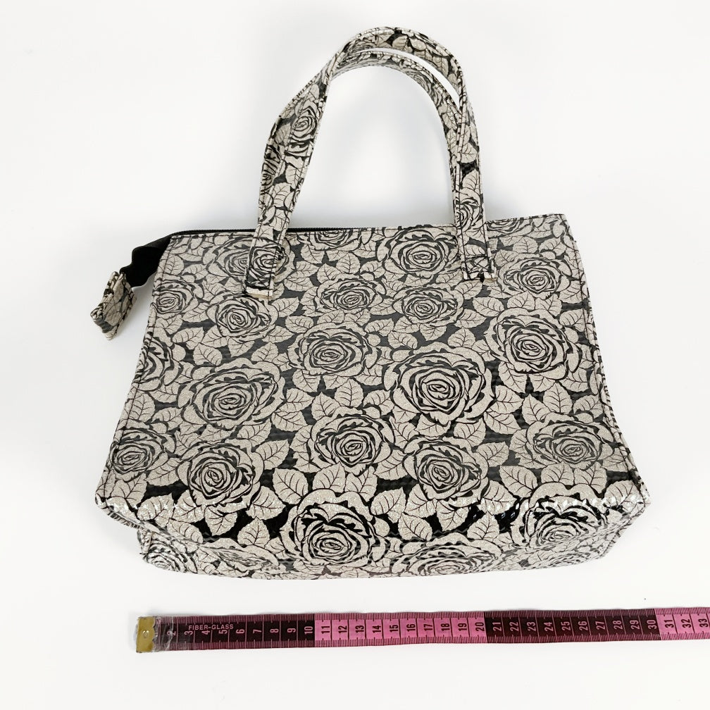 Mondo - Rose Elegance: Embossed Floral Tote Bag