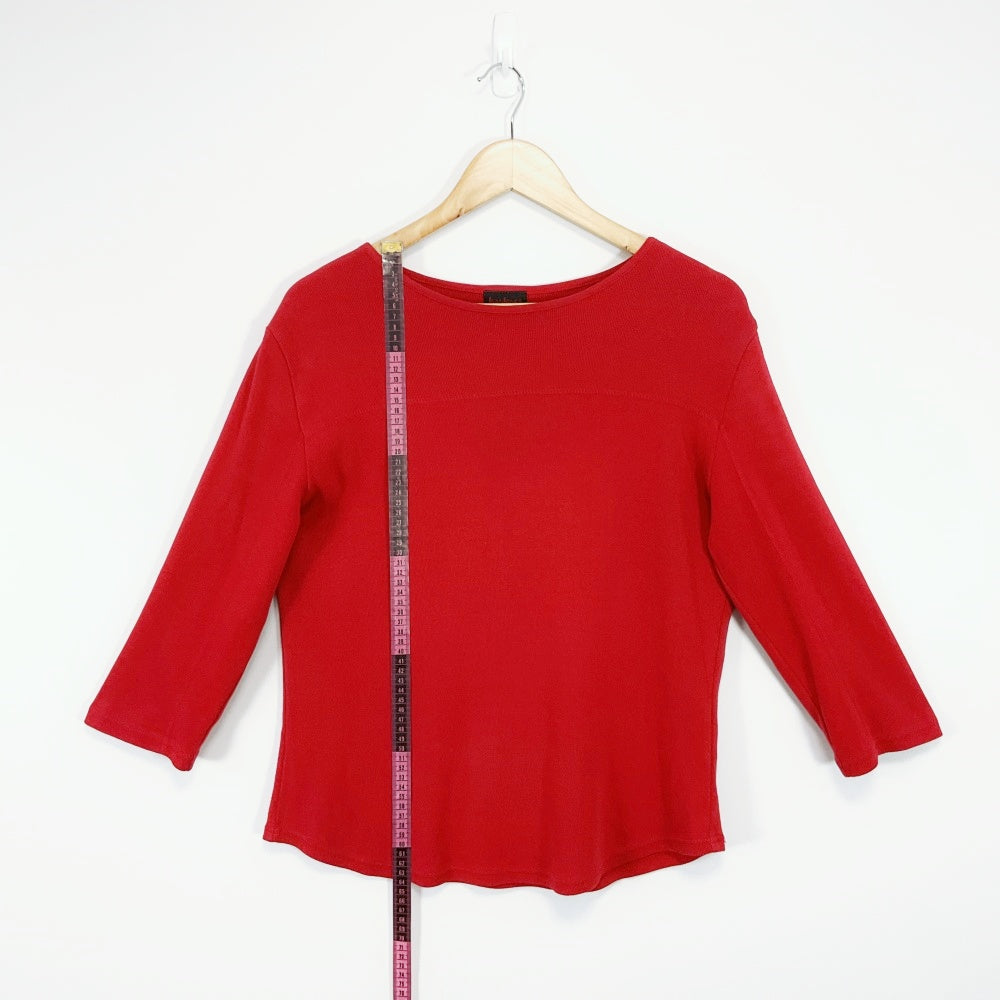 Jean Jones - Red 3/4 Long Sleeve Shirt