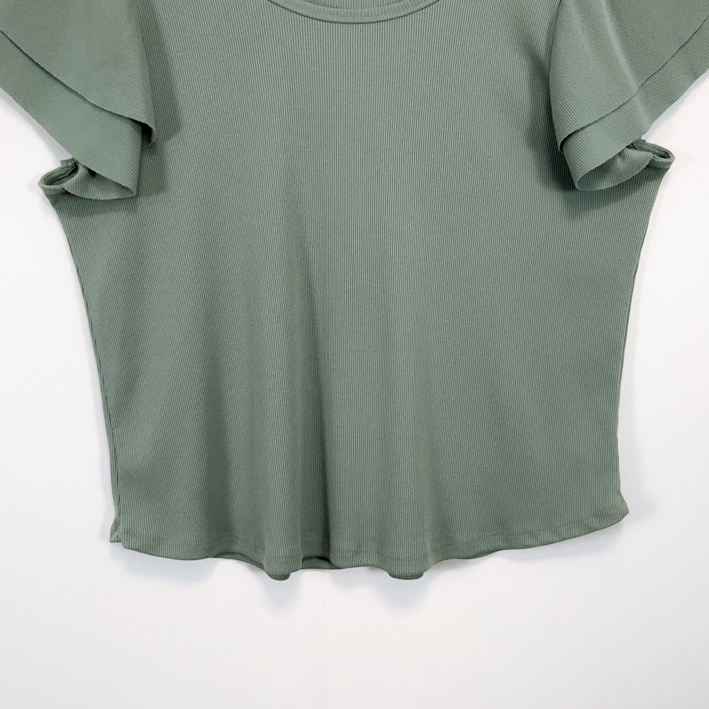 Just Jeans - Sage Green Ruffle Sleeve Top
