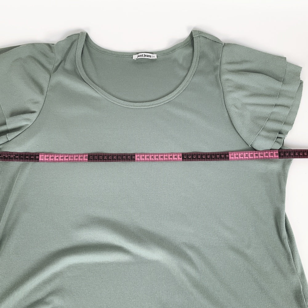 Just Jeans - Sage Green Ruffle Sleeve Top