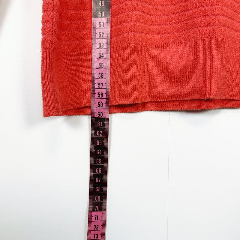 MARCS Red Textured Knit Three-Quarter Sleeve Sweater