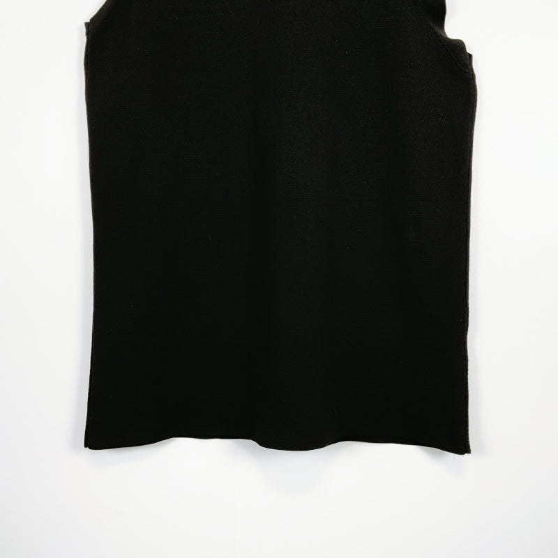 Zara Knit Asymmetric- Sleeve Black Top