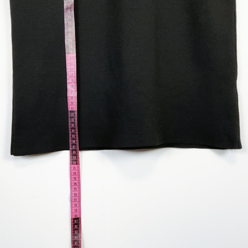 Zara Knit Asymmetric- Sleeve Black Top