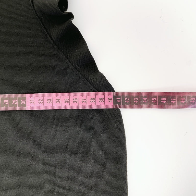 Zara Knit Asymmetric- Sleeve Black Top