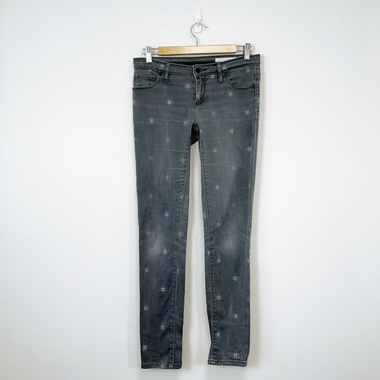 Sass & bide-Light Grey Crosshatch Pattern Slim-Fit Jeans