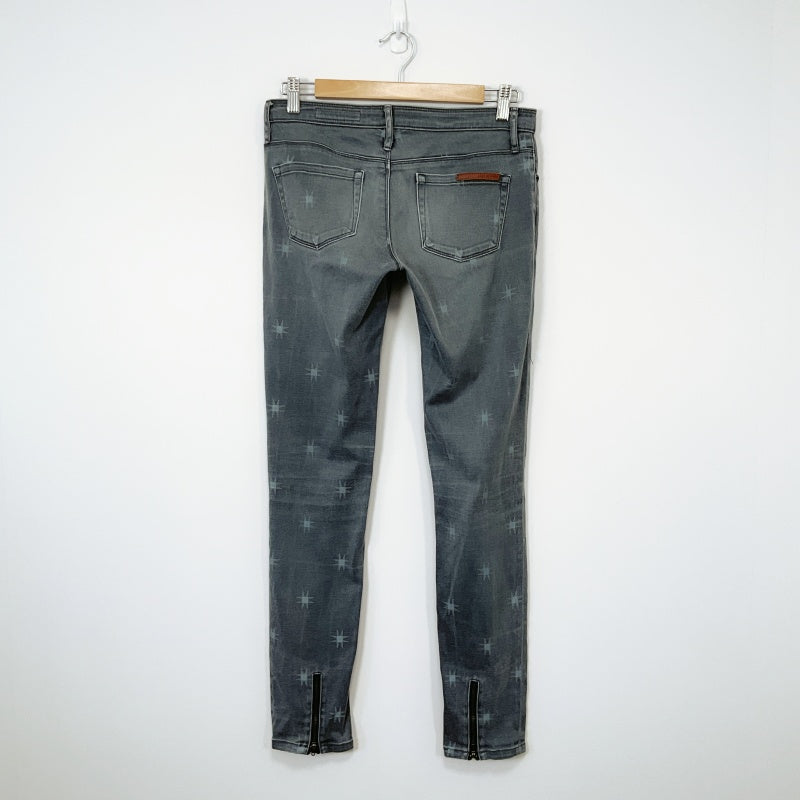 Sass & bide-Light Grey Crosshatch Pattern Slim-Fit Jeans