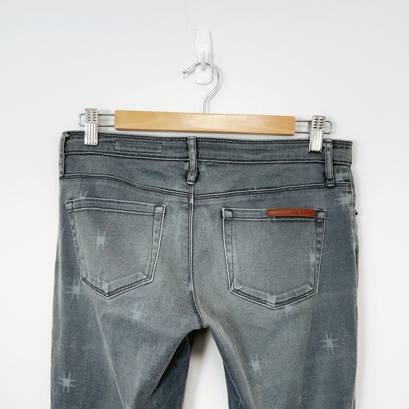 Sass & bide-Light Grey Crosshatch Pattern Slim-Fit Jeans