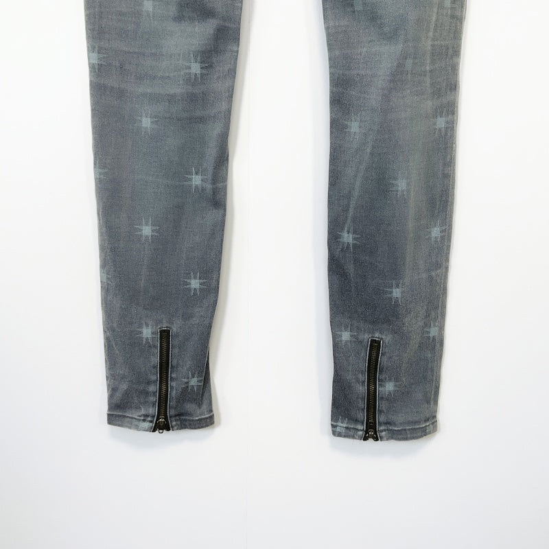 Sass & bide-Light Grey Crosshatch Pattern Slim-Fit Jeans