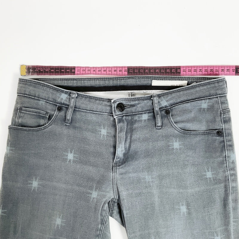 Sass & bide-Light Grey Crosshatch Pattern Slim-Fit Jeans