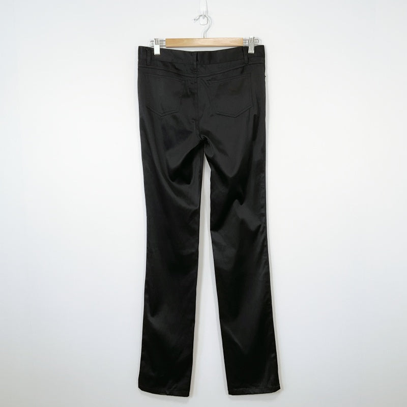 Yvonne Bennetti-Black Satin Finish Straight Leg Dress Pants