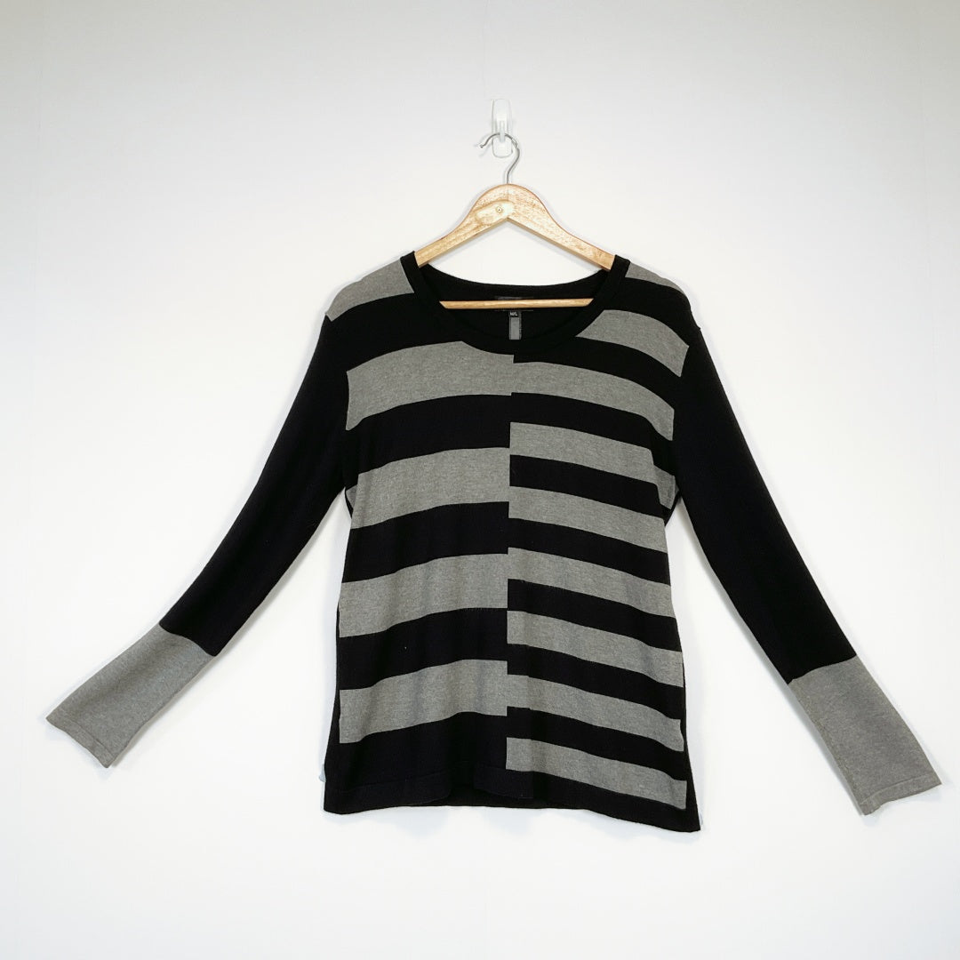 Signify - Striped Patchwork Knit Top