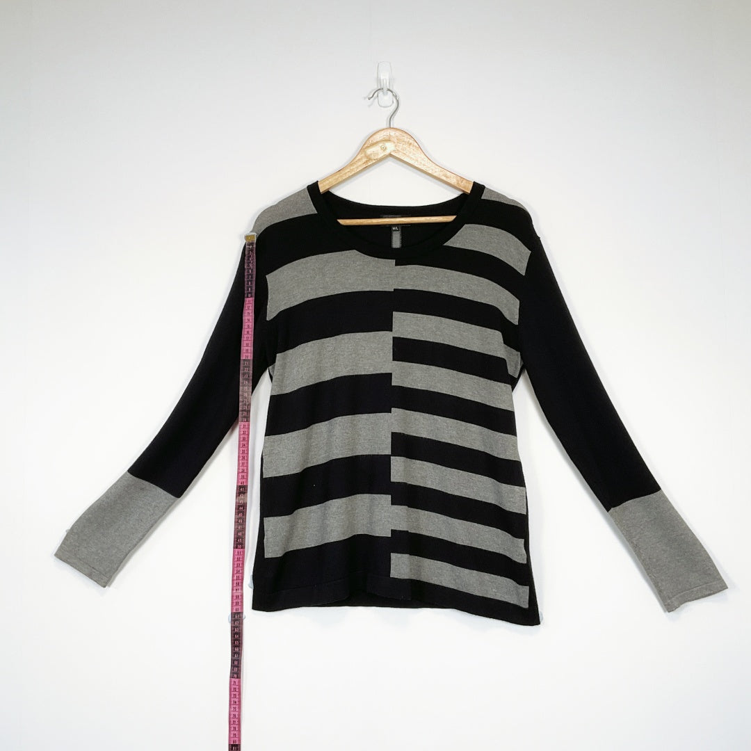 Signify - Striped Patchwork Knit Top