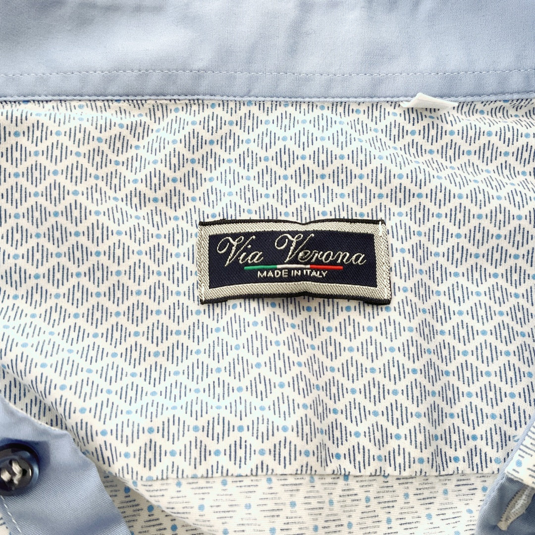 Via Verona - Printed Cotton Short Sleeve Shirt