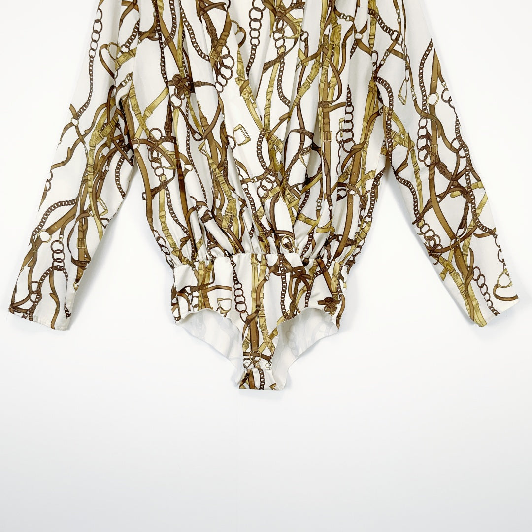 ZARA - Long Sleeve Bodysuit with Chain Printed