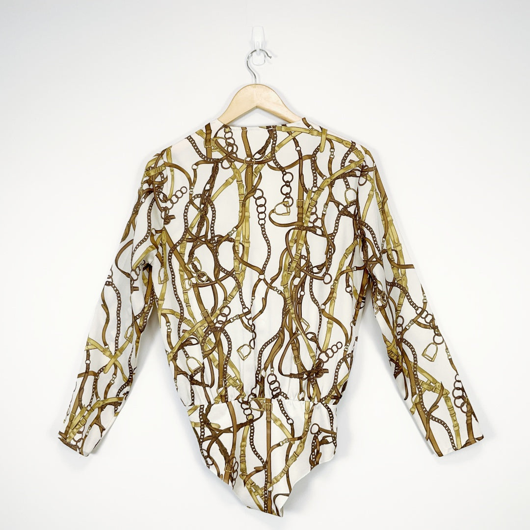 ZARA - Long Sleeve Bodysuit with Chain Printed