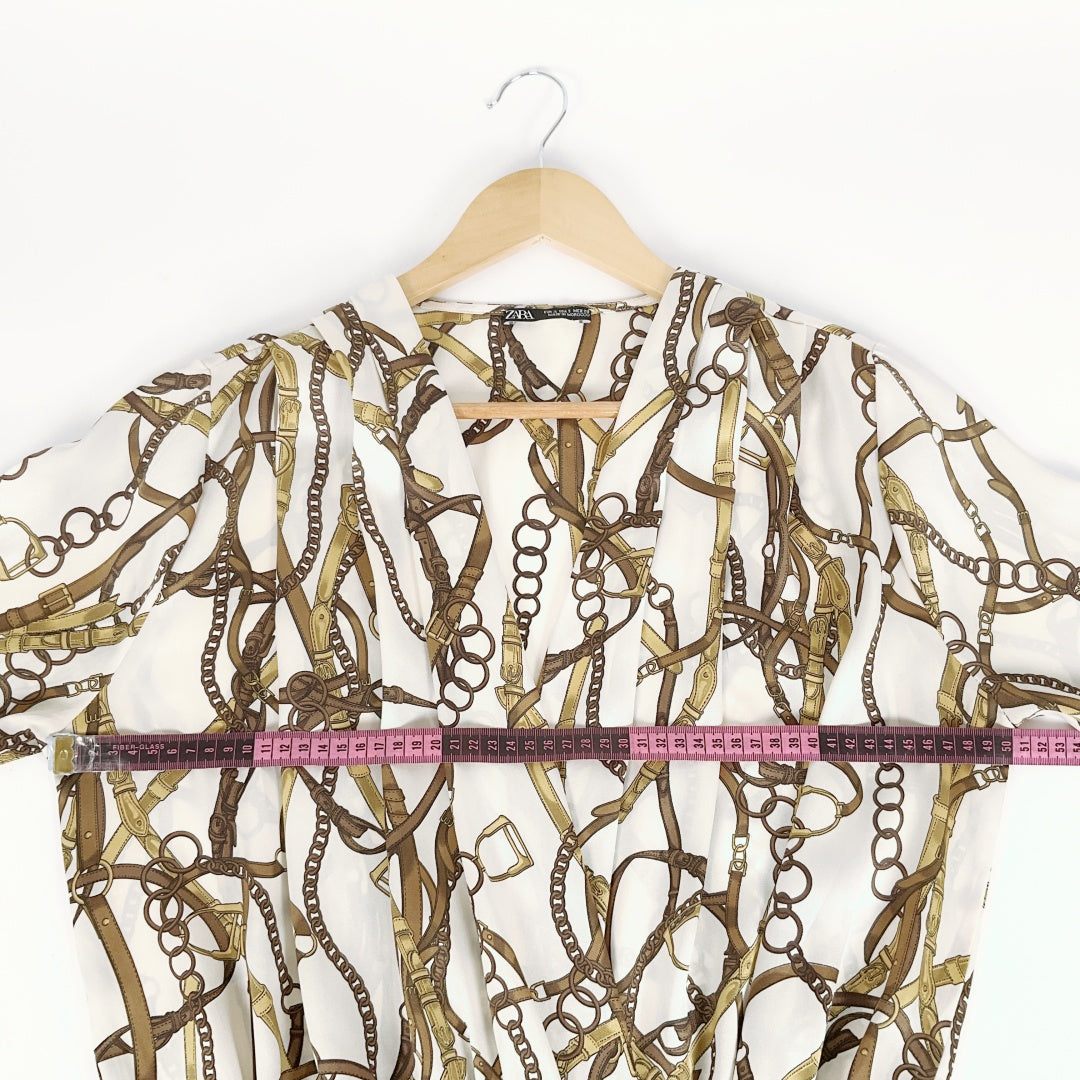 ZARA - Long Sleeve Bodysuit with Chain Printed