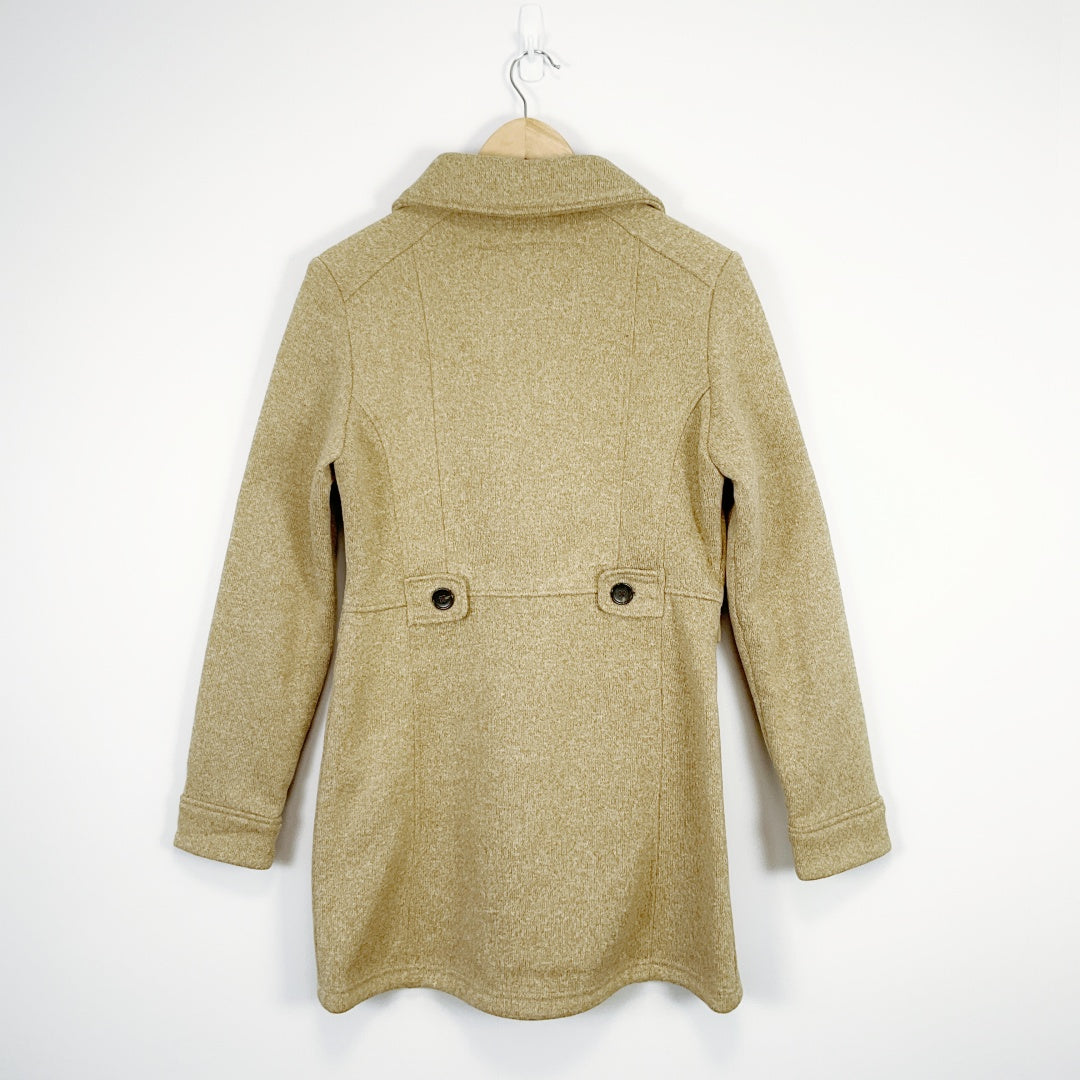 WEATHERPROOF - Oatmeal Long Coat with Button Detail