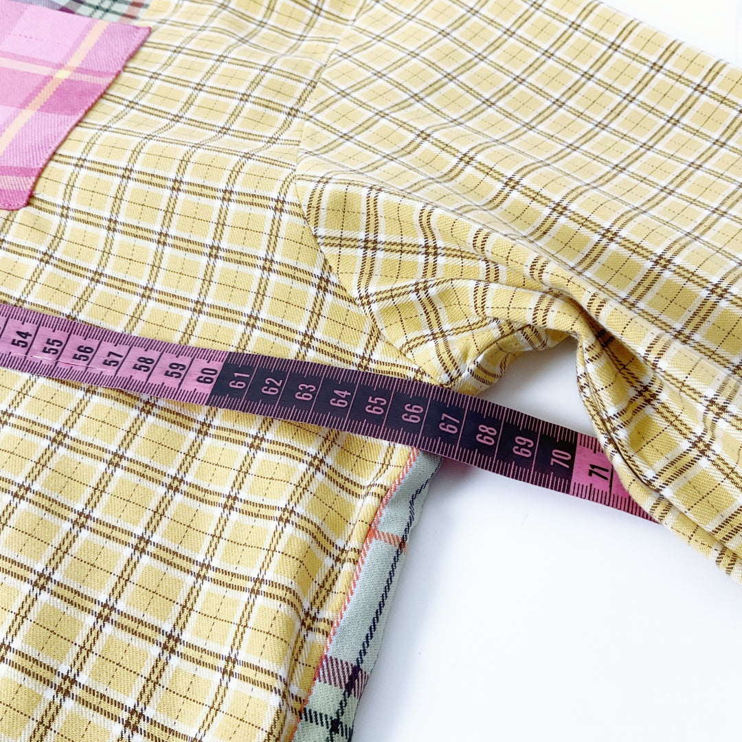 CLOUD SEASON - Oversized Plaid Patchwork Shirt