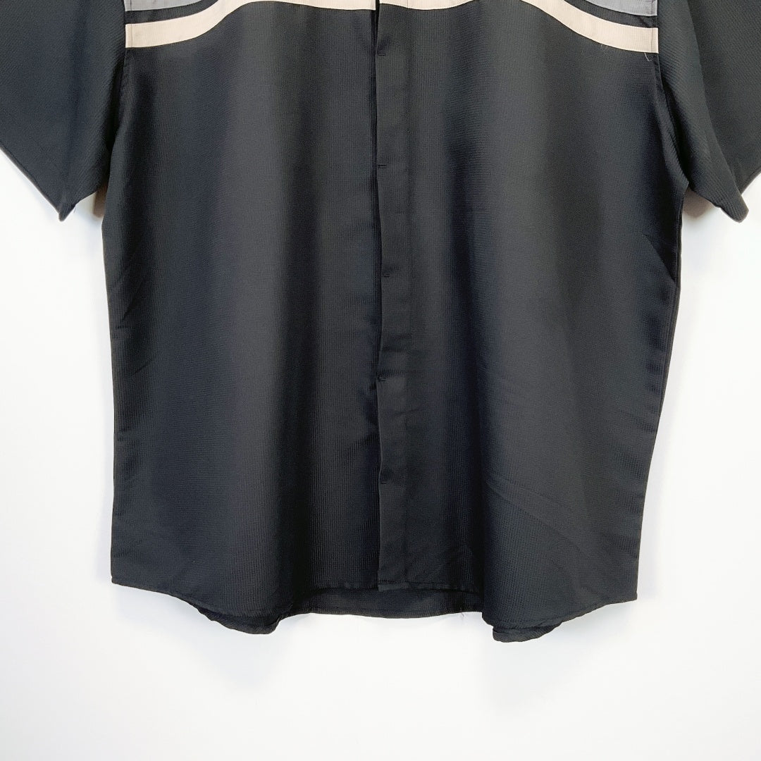BLUE HARBOUR - Black Short Sleeve Shirt with Stripes