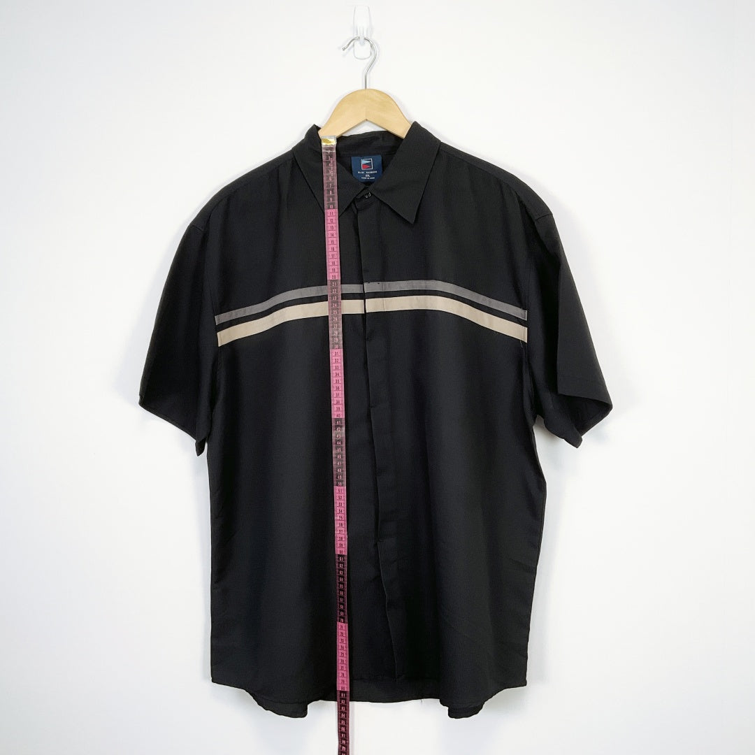 BLUE HARBOUR - Black Short Sleeve Shirt with Stripes