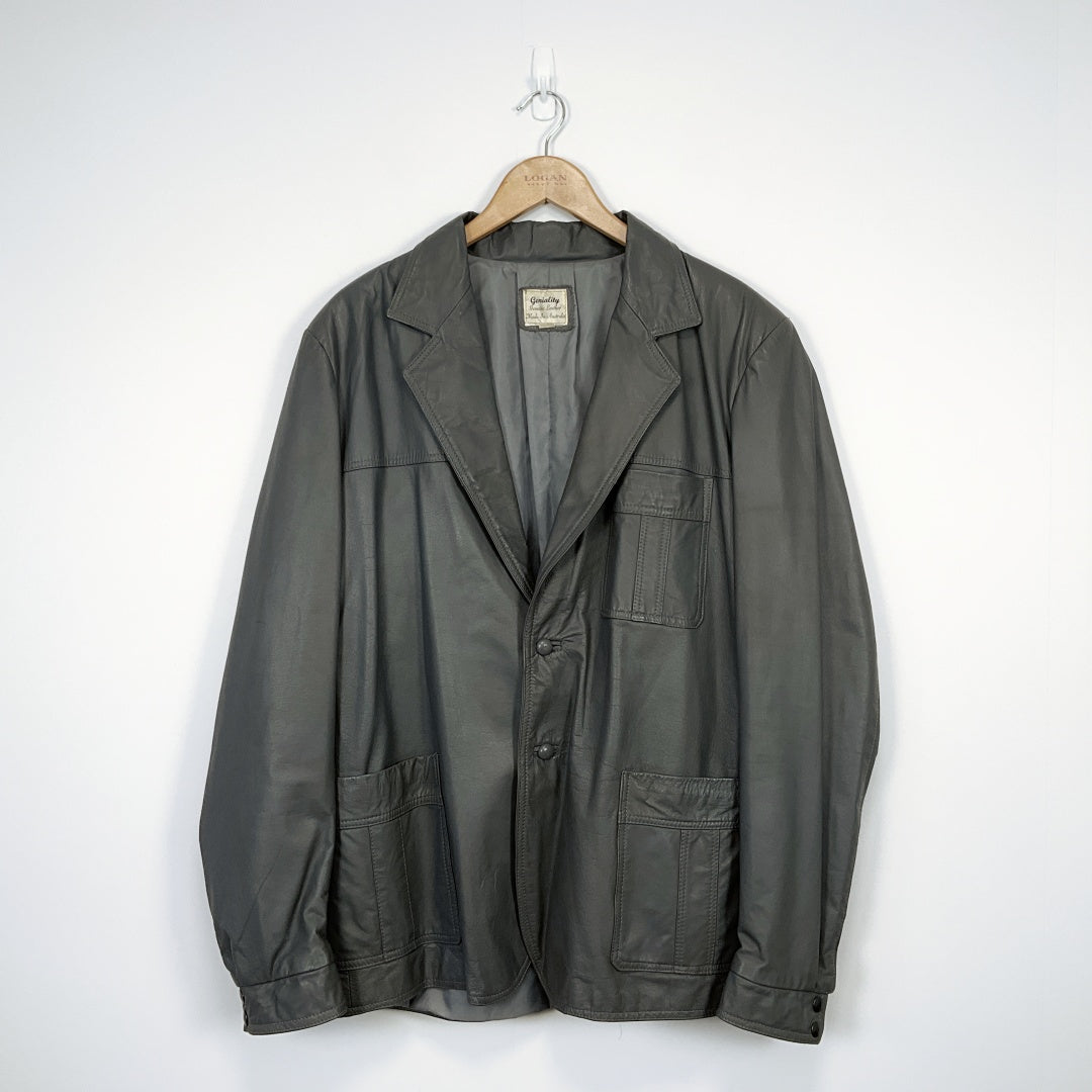 Geniality - Leather Jacket in Grey