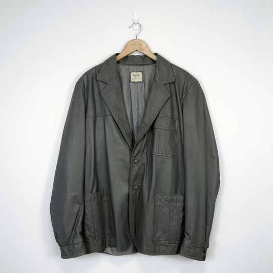 Geniality - Leather Jacket in Grey