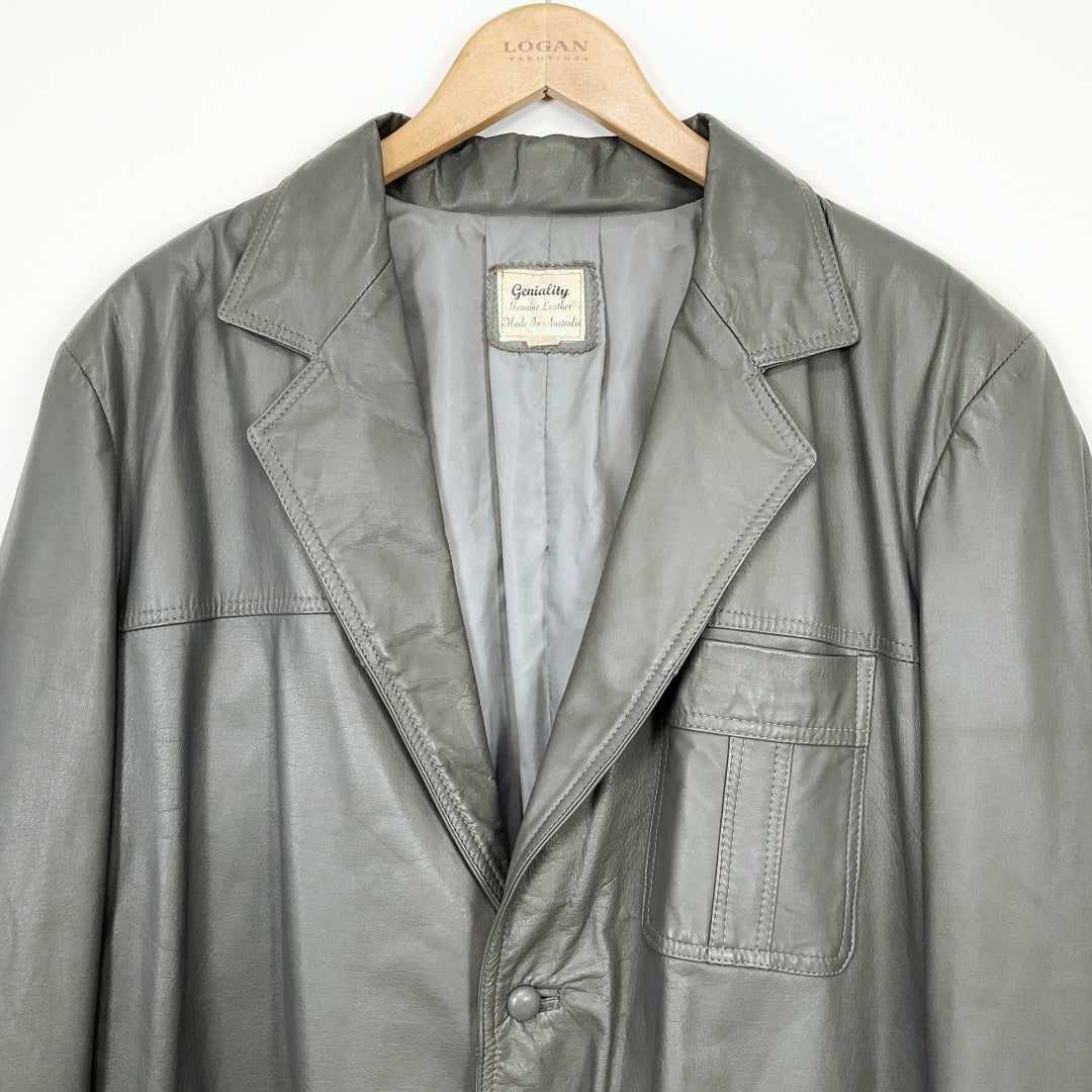 Geniality - Leather Jacket in Grey