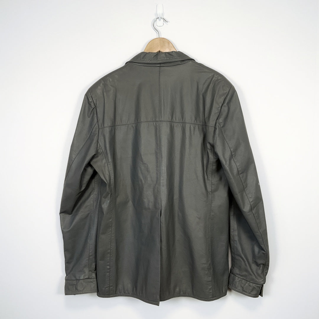 Geniality - Leather Jacket in Grey
