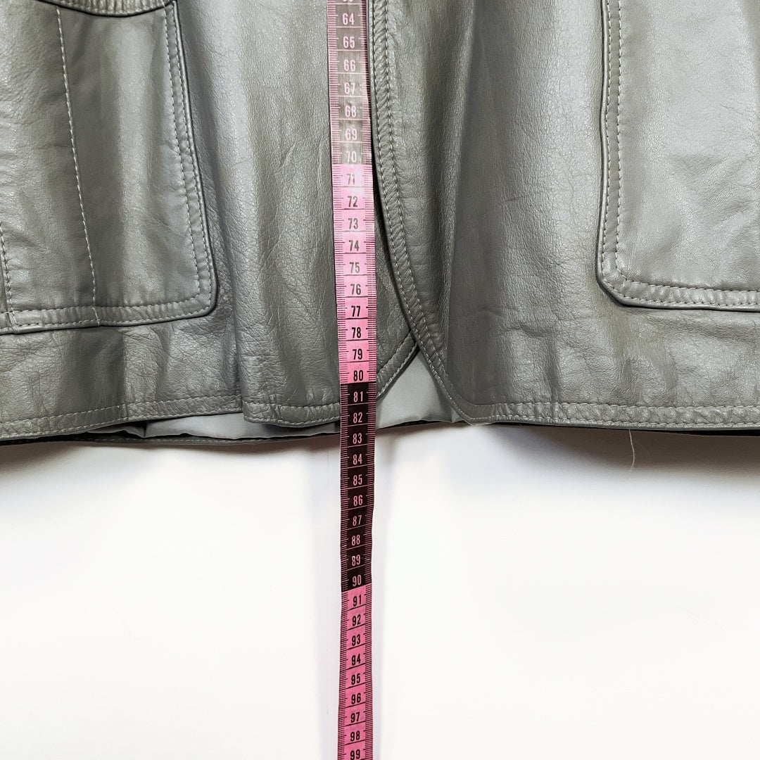 Geniality - Leather Jacket in Grey