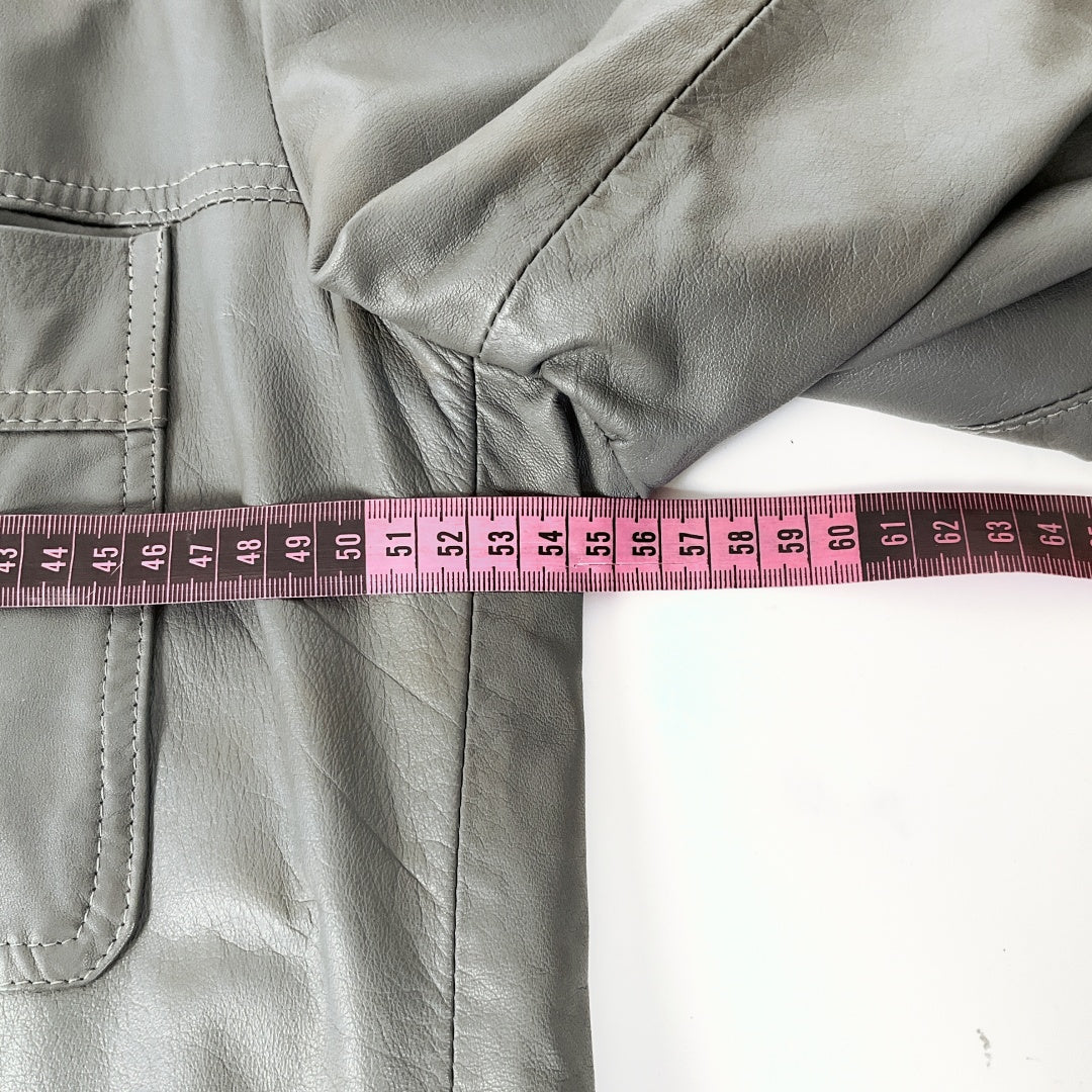 Geniality - Leather Jacket in Grey