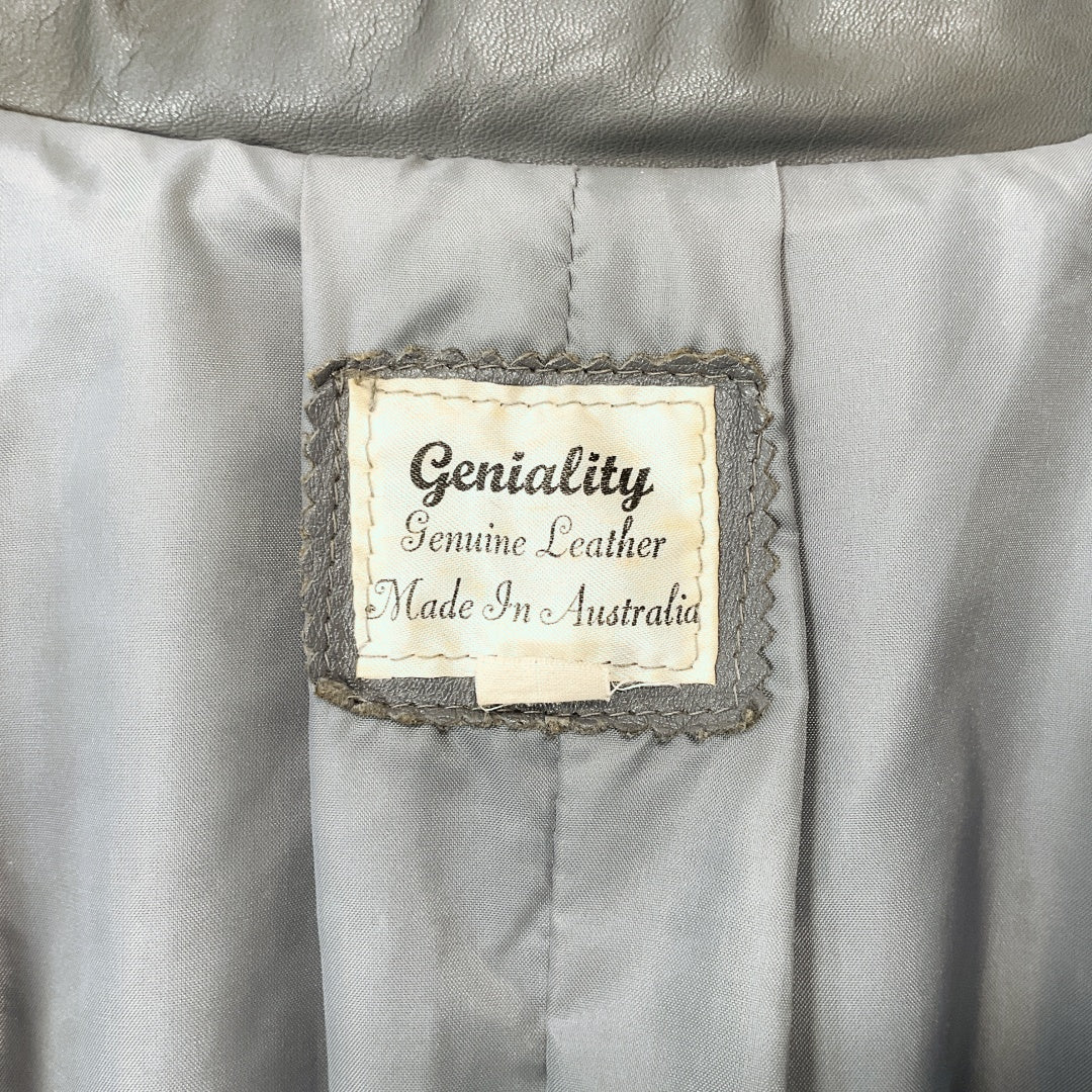 Geniality - Leather Jacket in Grey