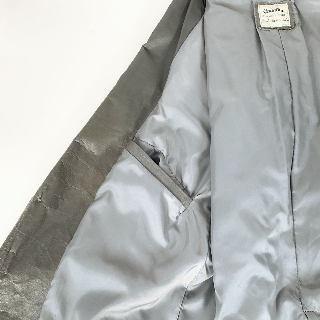 Geniality - Leather Jacket in Grey