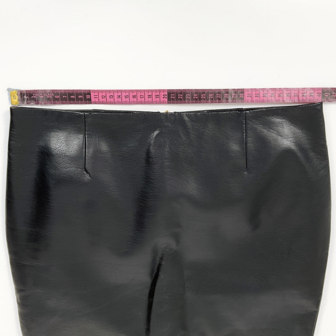 INC International Concepts - Faux Leather Skirt in Black with gold grommets