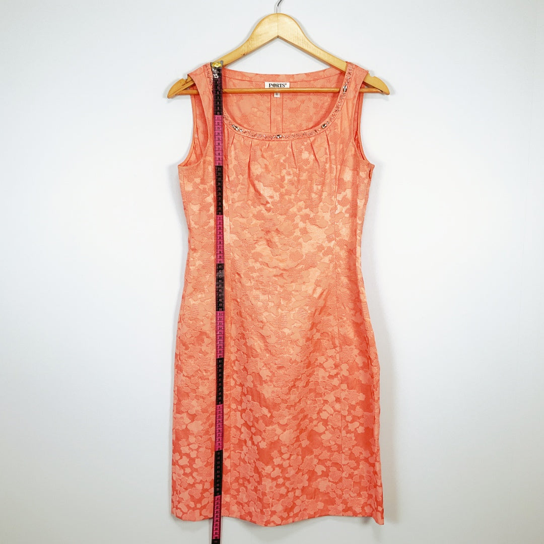 PORTS - Sleeveless Lace Overlay Midi Dress