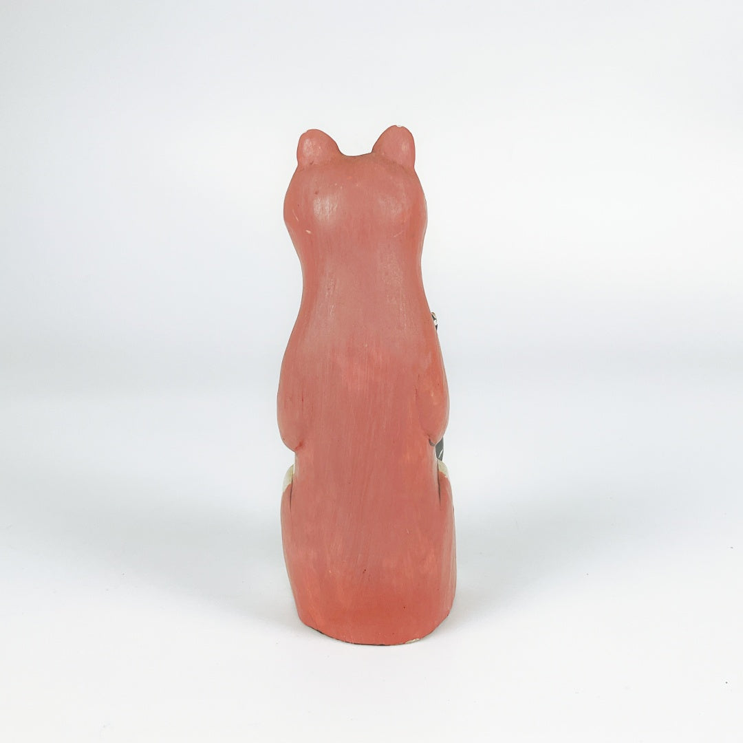 Hand-Crafted Wooden Cat Figure