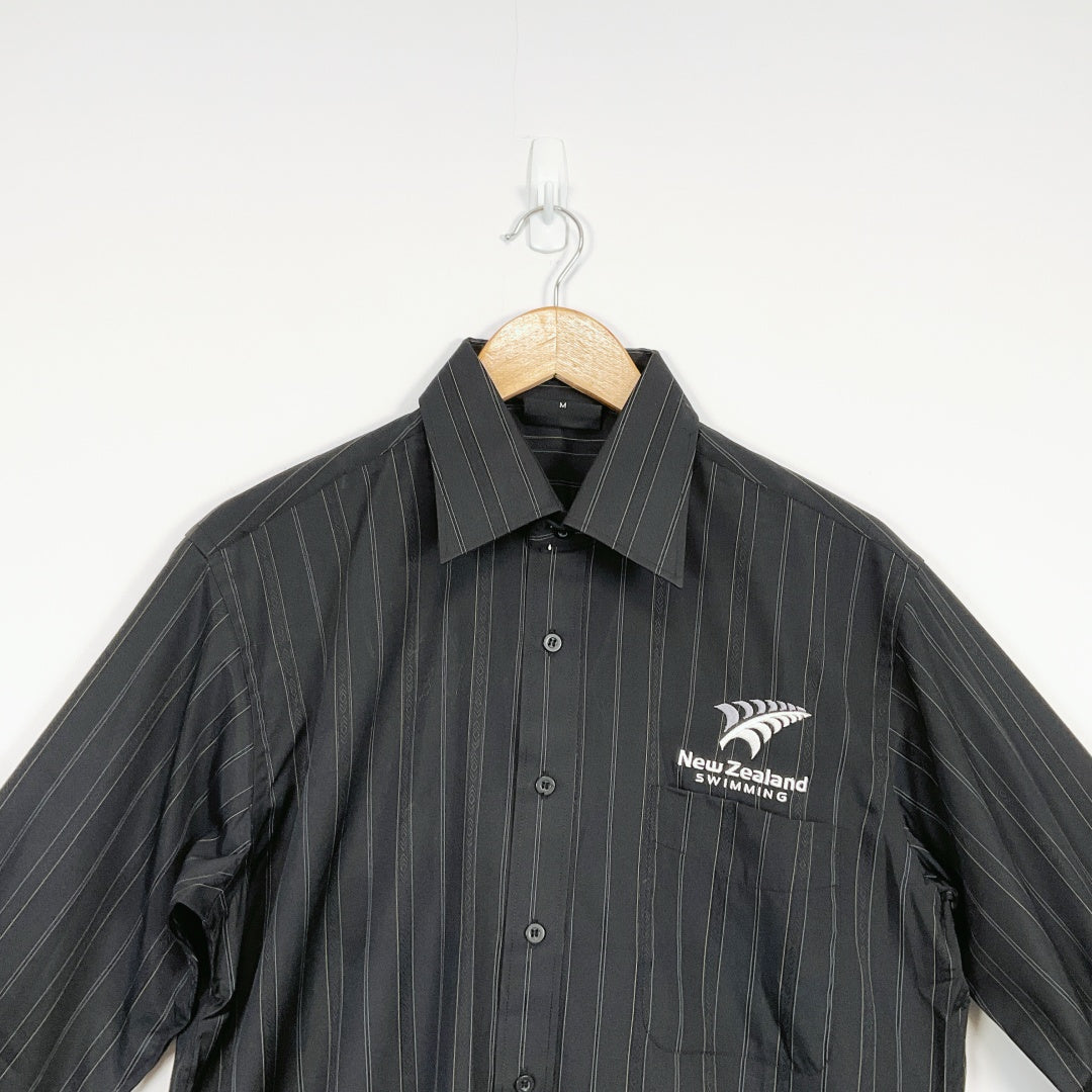 Biz Collection Striped Long Sleeve Shirt – New Zealand Swimming Logo