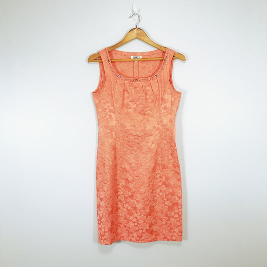 PORTS - Sleeveless Lace Overlay Midi Dress