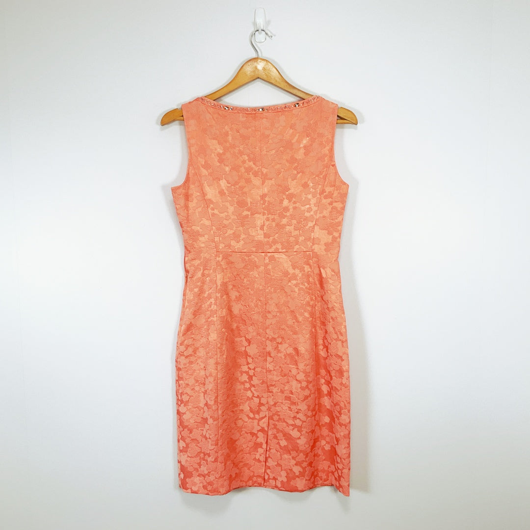 PORTS - Sleeveless Lace Overlay Midi Dress