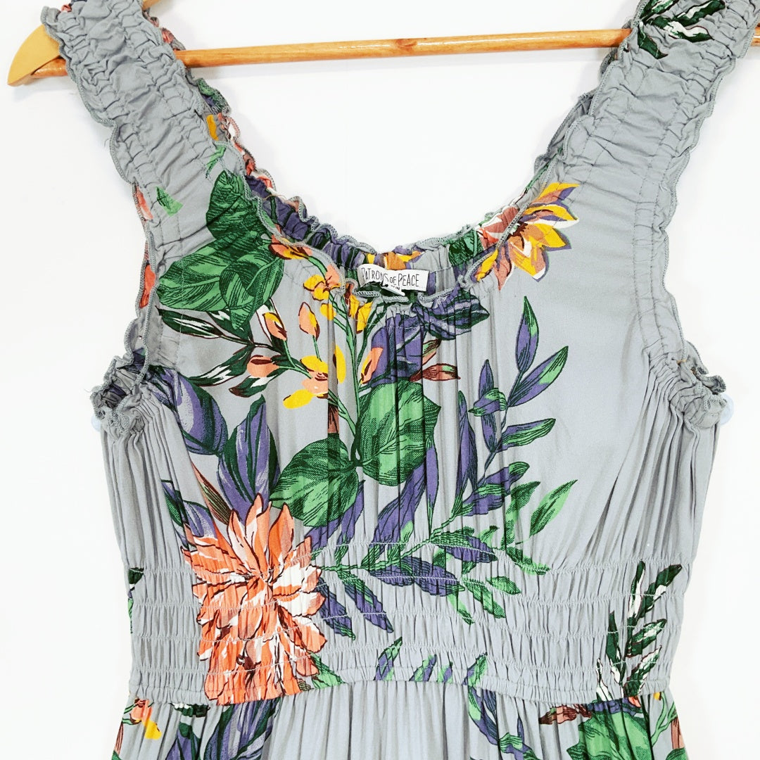 PATRONS OF PEACE - Floral Printed Smocked Sundress