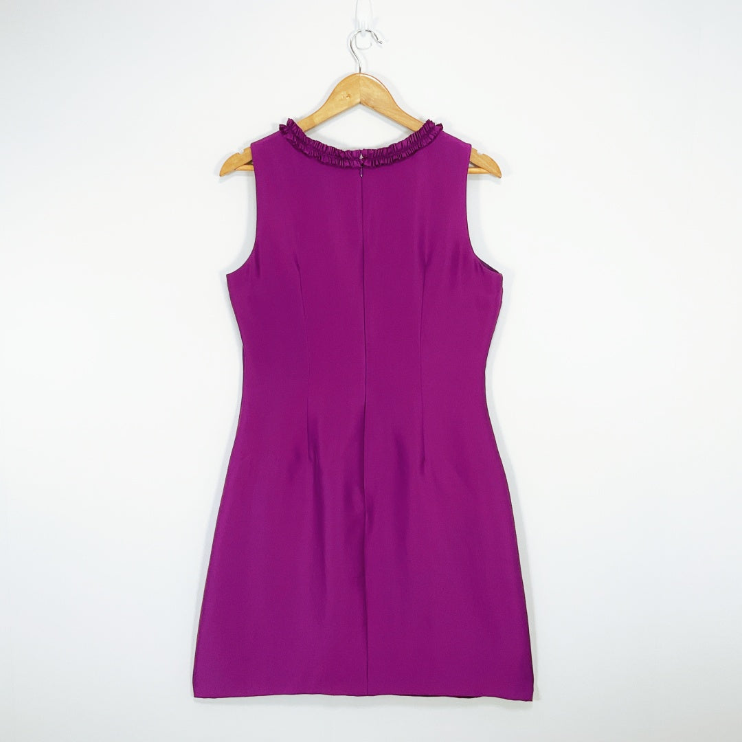 Phase Eight - Silk Cocktail Dress in Purple with Flower Detail