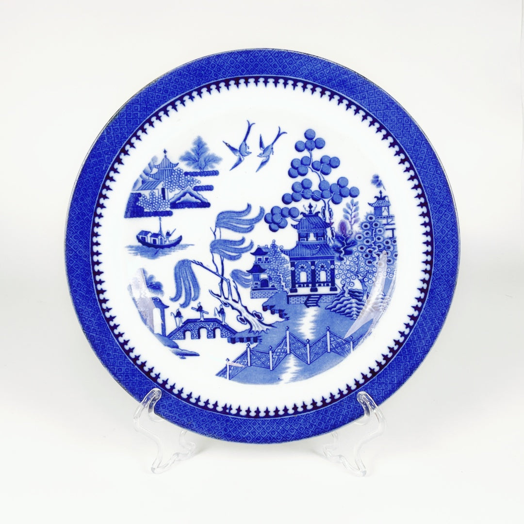 Vintage 1929 Stamped Mintons Blue Willow Lunch Breakfast Plate
