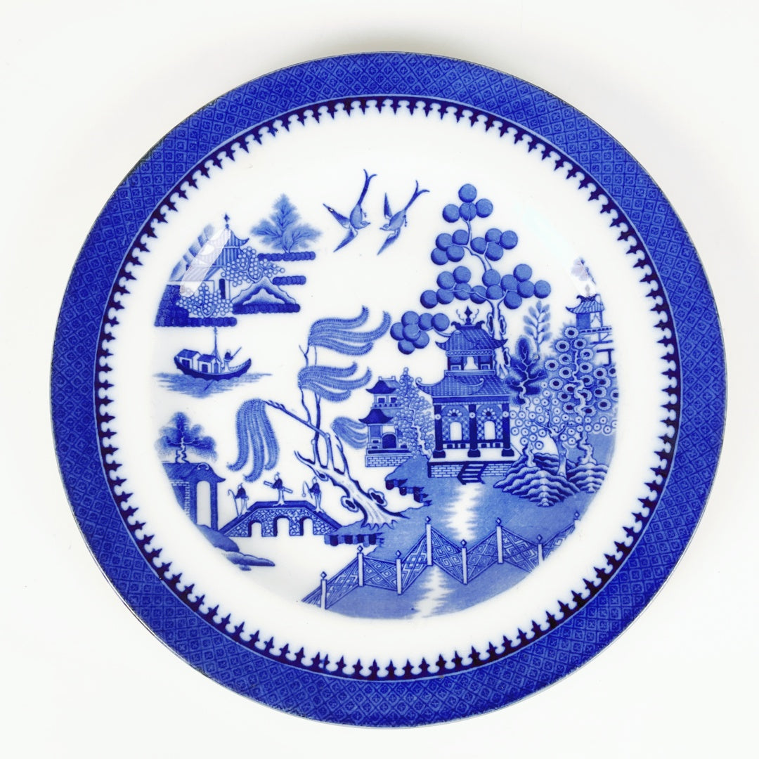 Vintage 1929 Stamped Mintons Blue Willow Lunch Breakfast Plate