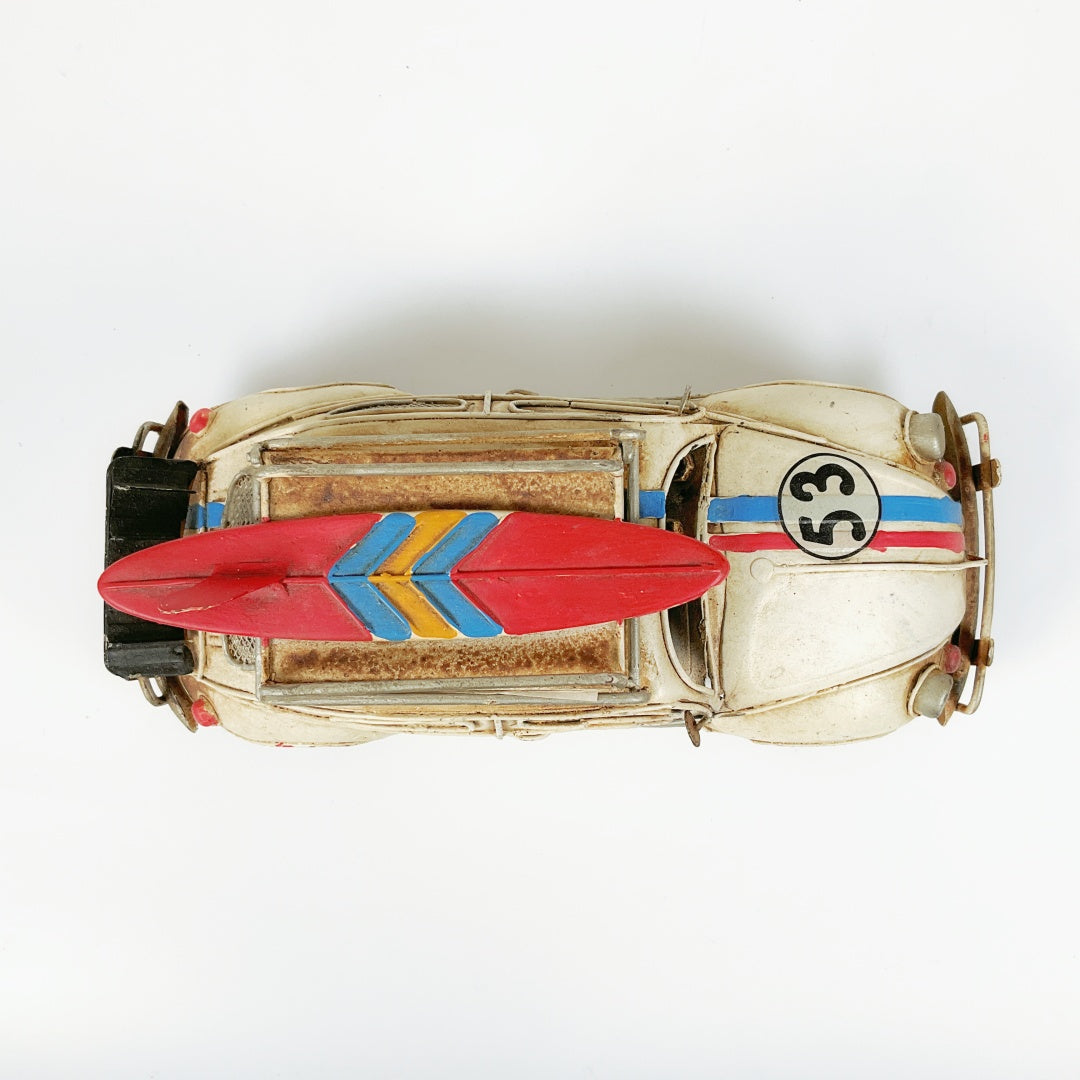 VW Beetle-White big vintage design-old look car bug-moneybox-picture frame