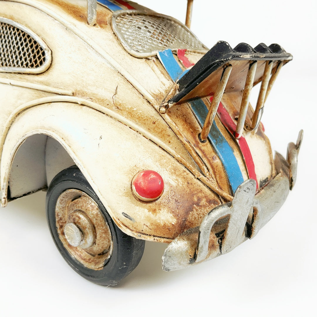 VW Beetle-White big vintage design-old look car bug-moneybox-picture frame