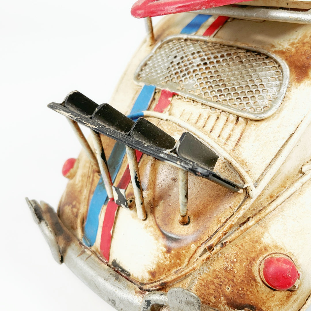 VW Beetle-White big vintage design-old look car bug-moneybox-picture frame